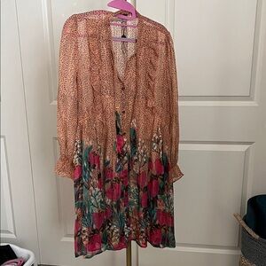 Blank NYC Animal Print and Floral Midi Dress